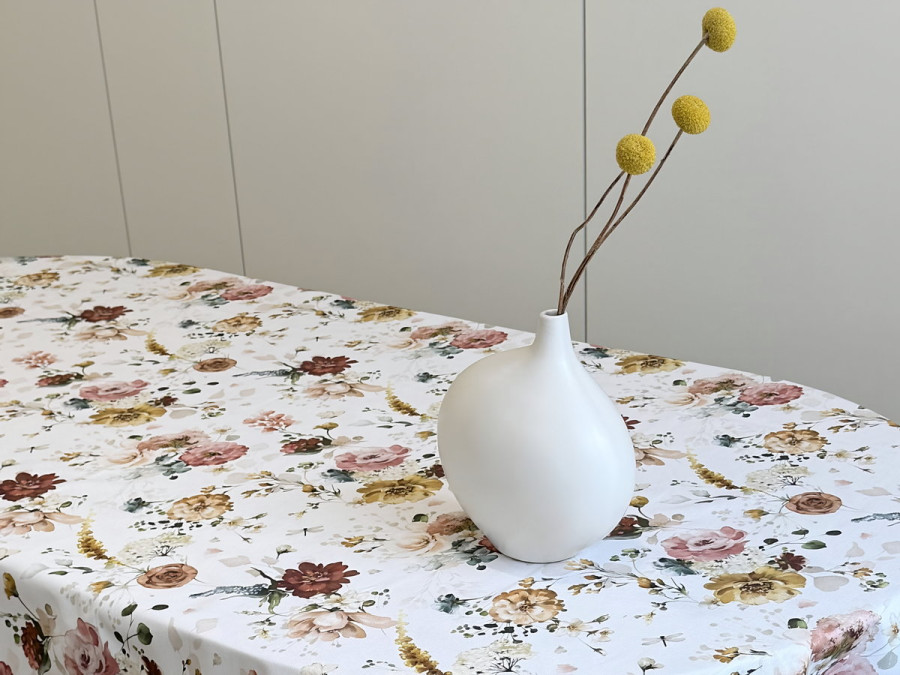 Скатертина 170x150 Ecotton DUCK з квітами 7195-1
