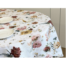 Ecotton DUCK tablecloth, 170x200, with flowers, 7195-1