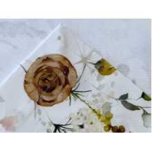 Ecotton DUCK tablecloth, 170x200, with flowers, 7195-1