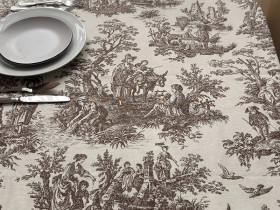 Скатерть 170x150 Ecotton DUCK Люди в кустах Бежевая 30497