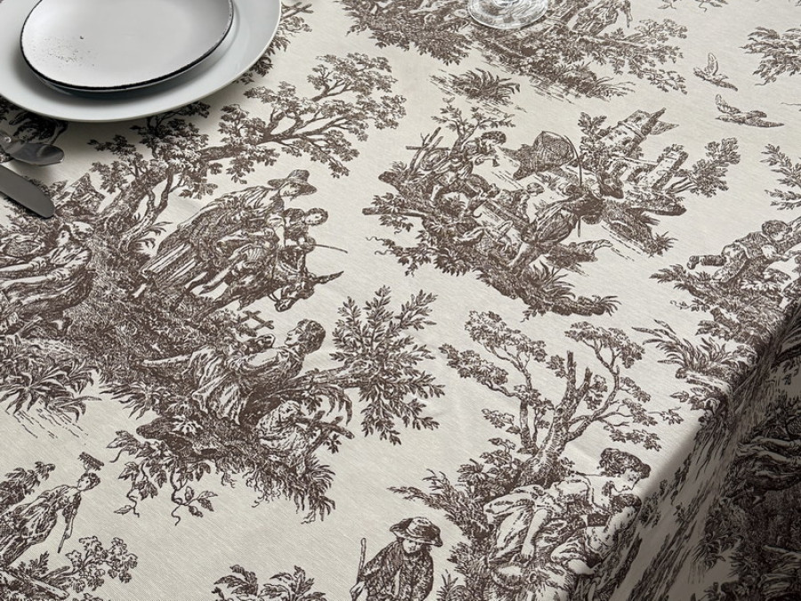 Скатерть 170x150 Ecotton DUCK Люди в кустах Бежевая 30497