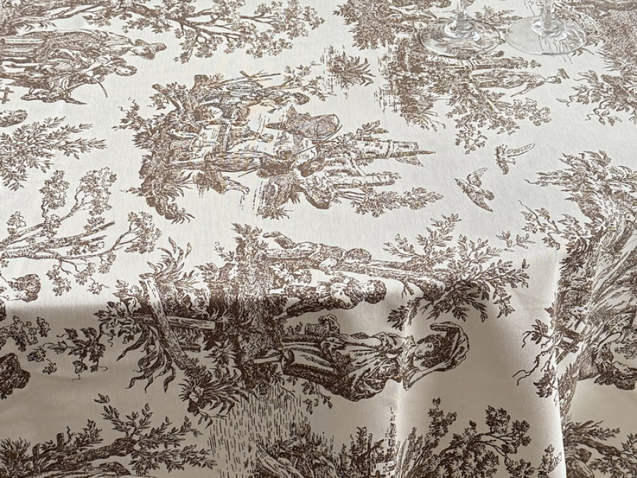 Скатерть 170x150 Ecotton DUCK Люди в кустах Бежевая 30497