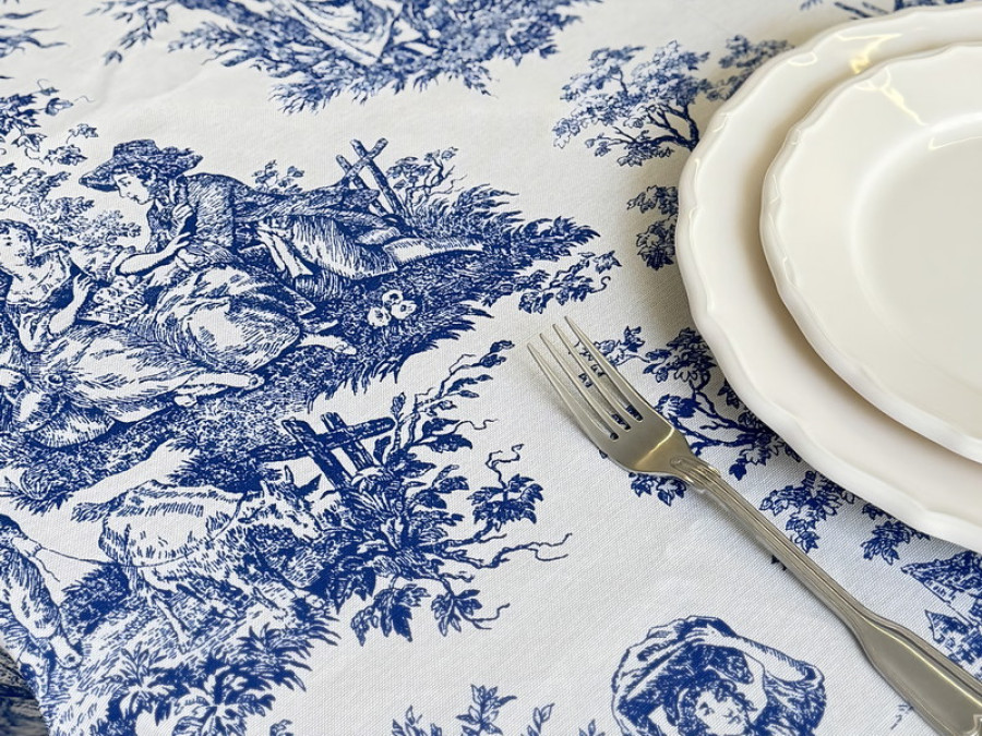 Tablecloth 170x220 Ecotton DUCK Italiano beige 30497-Blue