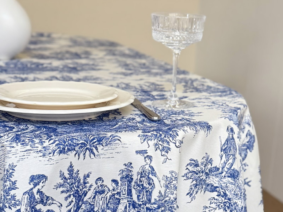 Tablecloth 170x220 Ecotton DUCK Italiano beige 30497-Blue