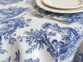 Скатерть 170x200 Ecotton DUCK Italiano бежевого цвета 30497-Blue