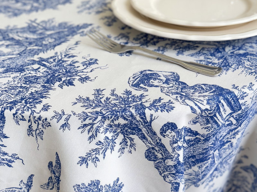 Tablecloth 170x220 Ecotton DUCK Italiano beige 30497-Blue