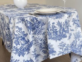 Скатертина 170x220 Ecotton DUCK Italiano бежевого кольору 30497-Blue