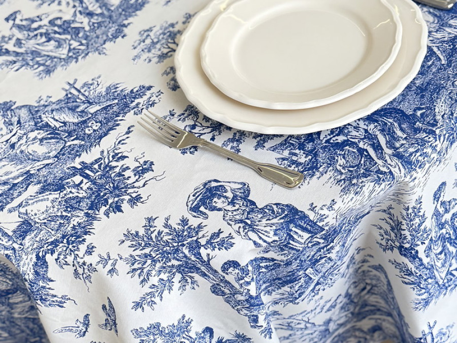 Tablecloth 170x220 Ecotton DUCK Italiano beige 30497-Blue