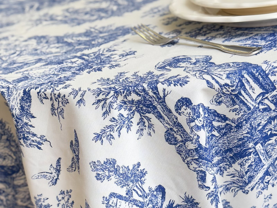 Скатертина 170x200 Ecotton DUCK Italiano бежевого кольору 30497-Blue