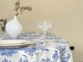 Скатертина 170x220 Ecotton DUCK Italiano бежевого кольору 30497-Blue