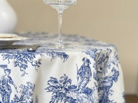 Скатертина 170x220 Ecotton DUCK Italiano бежевого кольору 30497-Blue