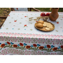 Скатерть 150x220 Ecotton Рогожка Маки 18714/1