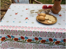 Скатерть 150x200 Ecotton Рогожка Маки 18714/1