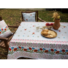 Скатерть 150x220 Ecotton Рогожка Маки 18714/1