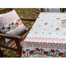 Скатерть 150x220 Ecotton Рогожка Маки 18714/1