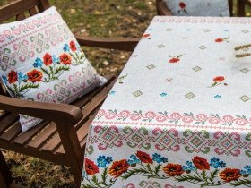 Скатерть 150x180 Ecotton Рогожка Маки 18714/1
