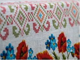 Скатерть 150x200 Ecotton Рогожка Маки 18714/1