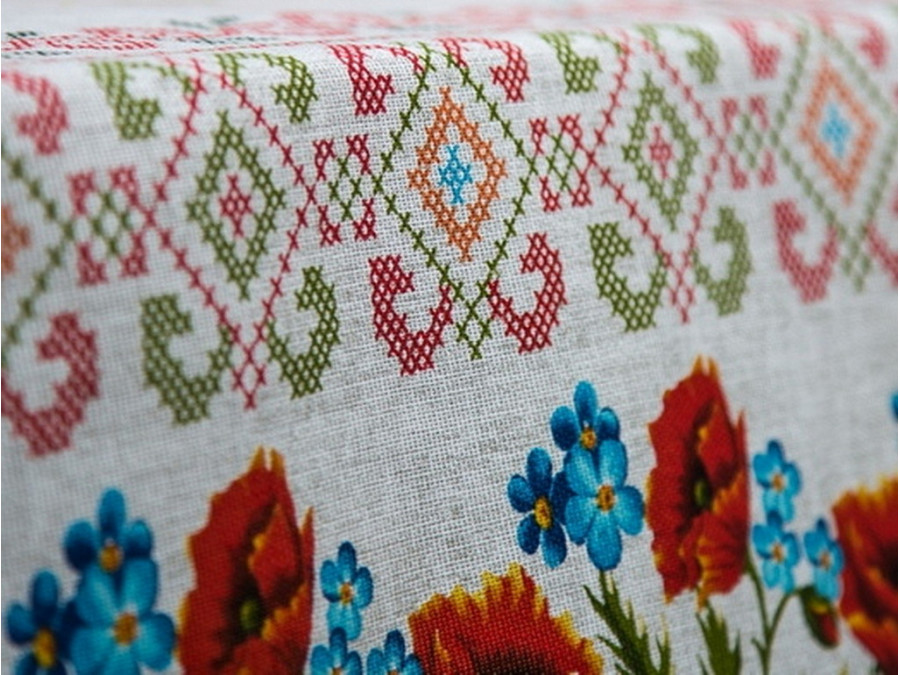 Скатерть 150x200 Ecotton Рогожка Маки 18714/1