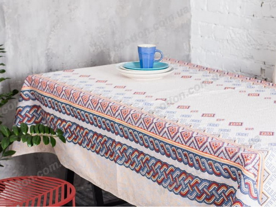 Скатертина 150x220 Ecotton Рогожка Мозаїка 30099/1
