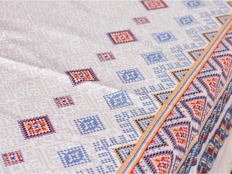 Скатертина 150x220 Ecotton Рогожка Мозаїка 30099/1