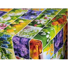 Скатерть 150x180 Ecotton Рогожка Первоцветы 11550/1
