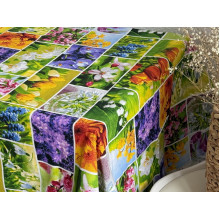 Скатерть 150x200 Ecotton Рогожка Первоцветы 11550/1