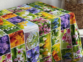 Скатерть 150x200 Ecotton Рогожка Первоцветы 11550/1