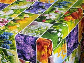 Скатерть 150x180 Ecotton Рогожка Первоцветы 11550/1