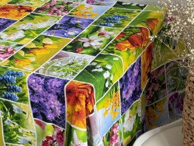 Скатерть 150x180 Ecotton Рогожка Первоцветы 11550/1