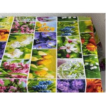 Скатерть 150x220 Ecotton Рогожка Первоцветы 11550/1