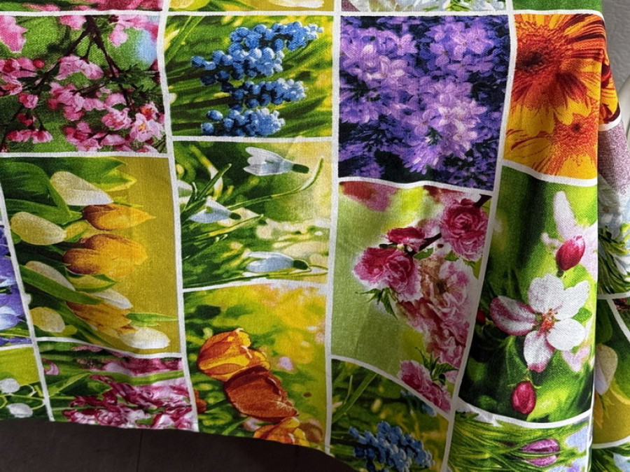 Скатертина 150x180 Ecotton Рогожка Первоцвіти 11550/1