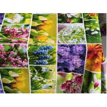 Скатерть 150x220 Ecotton Рогожка Первоцветы 11550/1