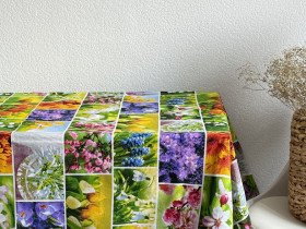 Скатерть 150x180 Ecotton Рогожка Первоцветы 11550/1