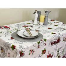 Скатертина 150x180 Ecotton Рогожка Сніжна зима 29113-1