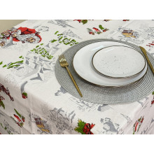 Скатертина 150x180 Ecotton Рогожка Сніжна зима 29113-1