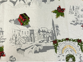 Скатерть 150x220 Ecotton Рогожка Снежная зима 29113-1