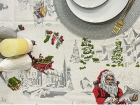 Скатерть 150x180 Ecotton Рогожка Снежная зима 29113-1