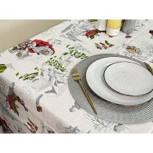 Скатерть 150x220 Ecotton Рогожка Снежная зима 29113-1