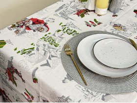 Скатерть 150x180 Ecotton Рогожка Снежная зима 29113-1