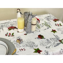 Скатерть 150x220 Ecotton Рогожка Снежная зима 29113-1