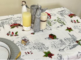 Скатерть 150x180 Ecotton Рогожка Снежная зима 29113-1
