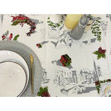 Скатерть 150x220 Ecotton Рогожка Снежная зима 29113-1
