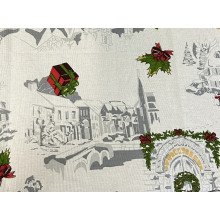 Скатерть 150x220 Ecotton Рогожка Снежная зима 29113-1
