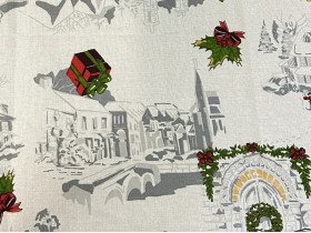 Скатерть 150x220 Ecotton Рогожка Снежная зима 29113-1