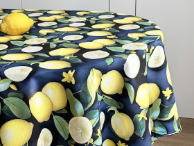 Скатертина 170x220 Ecotton DUCK 3D з лимонами Sicily