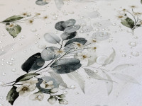 Tablecloth 170x150 Ecotton DUCK white with eucalyptus 2102/1