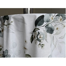 Tablecloth 170x150 Ecotton DUCK white with eucalyptus 2102/1