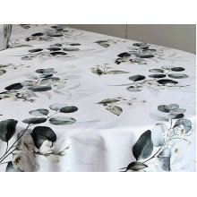 Скатертина 170x220 Ecotton DUCK білий з евкаліптом 2102/1