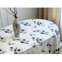Скатертина 170x220 Ecotton DUCK білий з евкаліптом 2102/1