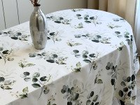 Скатертина 170x150 Ecotton DUCK білий з евкаліптом 2102/1